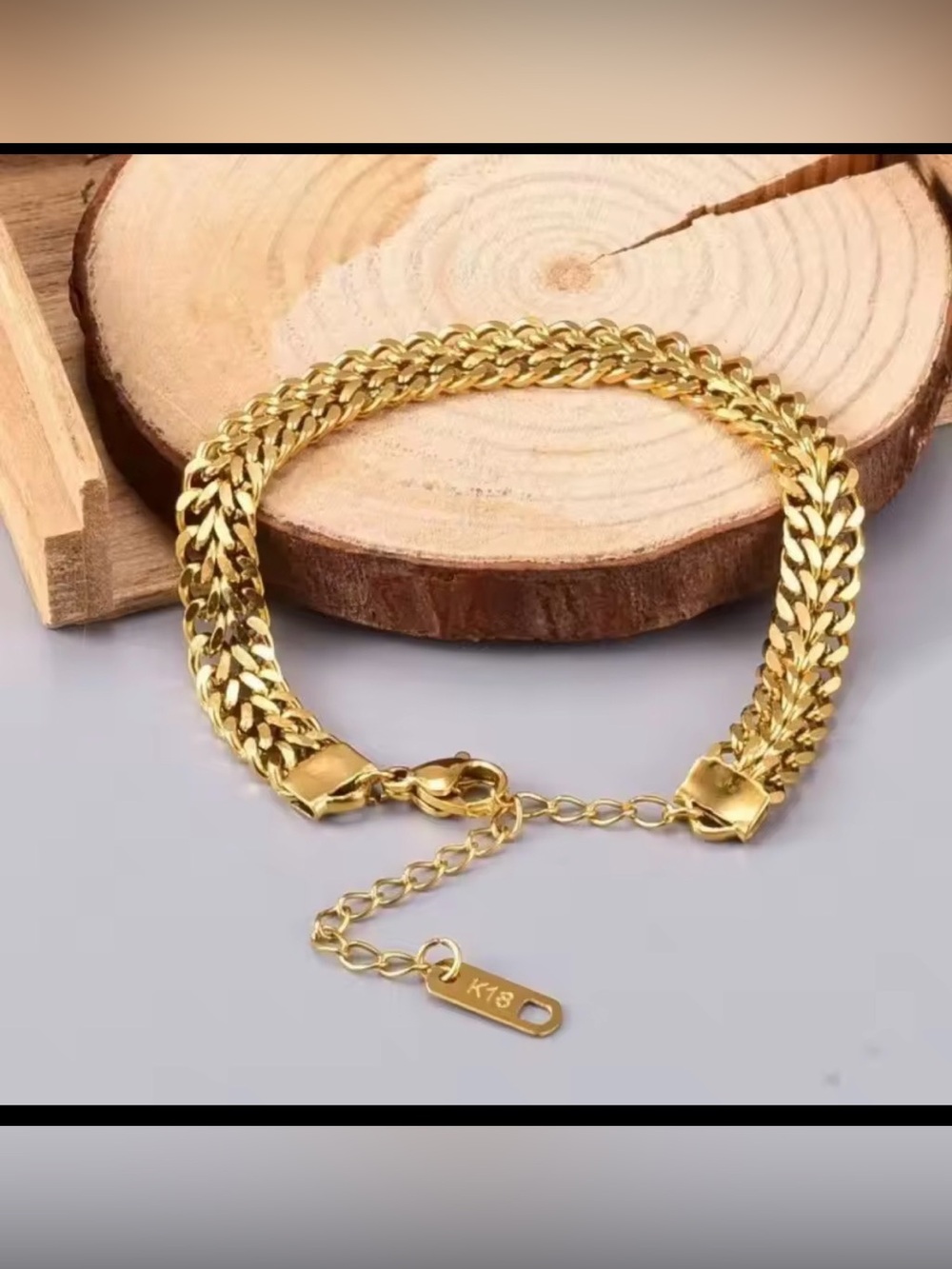 18k Gold-Plated stainless steel Bracelet 2 pieces - Picture 9 of 13